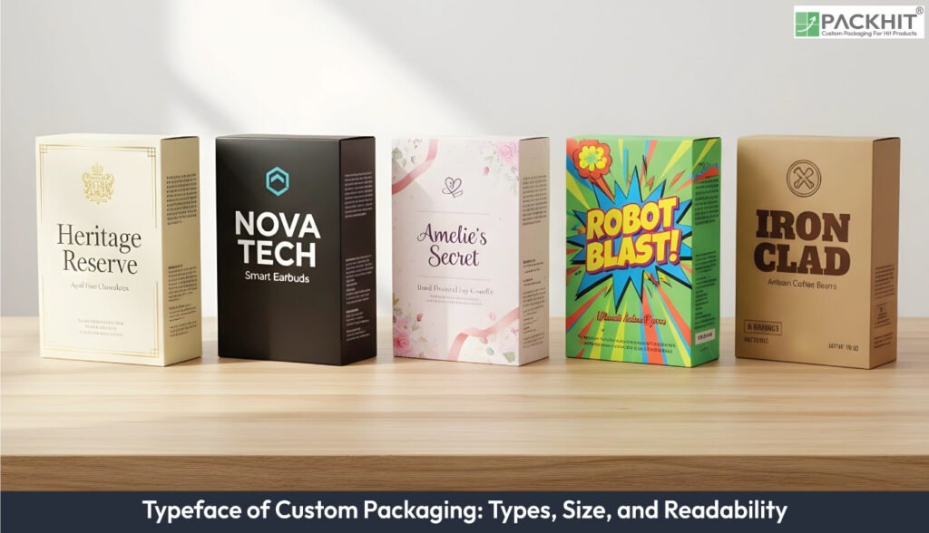 Custom packaging Design Fonts and Typography